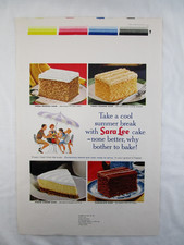 Vintage Print Ad 1960's Original Sara Lee Cake Advertisement Pre-Print Magazine picture