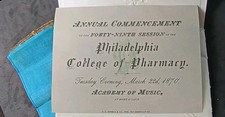 Vintage 1870 Philadelphia College of Pharmacy Graduation Commencement Awards picture