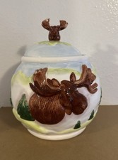 Vintage Ceramic Harry And David Moose Cookie Jar Excellent Condition 10.5”H picture
