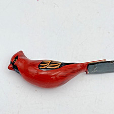Letter Opener Vintage Style Plastic Cardinal Hand Painted Style Details 7.75 in picture