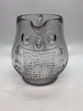 Vintage New Martinsville Glass Wise Owl Tumble-Up Carafe Pitcher Decanter No Cup picture