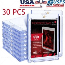 30 Pack Magnetic Trading Sports Card Holders 35pt One-Touch Hard UV Protection picture