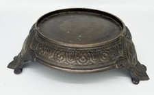 Antique Victorian Cast Bronze Metal Plant Urn Jardiniere Vase Footed Stand Base picture
