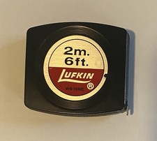 20 - NOS, Vintage LUFKIN 2m/6ft Pocket Tape Measure W616ME Pee Wee, BLACK, USA picture