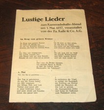 Rare Antique May 1937 Germany LUSTIGE LIEDER Program Funny Songs Kalle & Co. A.G picture