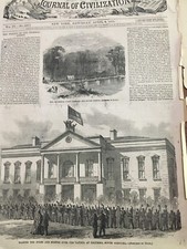 1865 Harper's Weekly April 8 one page, second page dated Sept. 19 1868 Newspaper picture