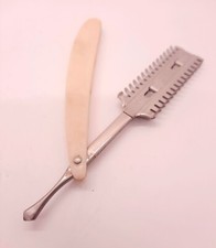 Vintage Straight Razor Durham Duplex Double Edge Comb Razor Celluloid Handle picture