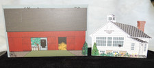 Vintage Estate Lot of 2 shelf sitters: Amish Barn & Maple Grove School picture