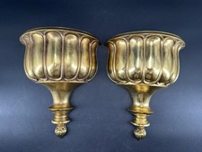 Vintage 1975 HOMCO Dart GOLD HOLLYWOOD REGENCY Wall POCKET PLANTER picture