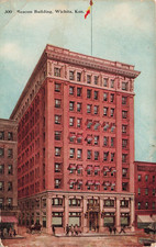 THE BEACON OFFICE BUILDING POSTCARD WICHITA KS KANSAS 1910 picture