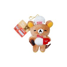 San-X Rilakkuma Mister Donut Plush Keychain Cafe Cute Kawaii School Girls Gift picture