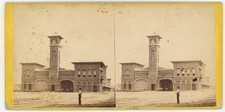 PENNSYLVANIA STEREOVIEW - Harrisburg Railroad Station - E Anthony 1860s picture