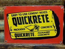 VINTAGE CONCRETE PORCELAIN SIGN QUICKRETE CONSTRUCTION PAVING CEMENT MATERIAL 12 picture