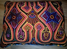 Traditional Panama GUNA MOLA Pillow w/ Dragonfly trademark 16