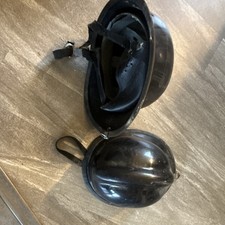 Old Black Firefighting & Rescue Helmet w/ Chin Strap picture