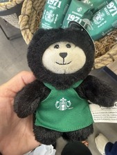 AUTHENTIC Starbucks Black Cat Bearista Keychain Bag Charm IN HAND picture