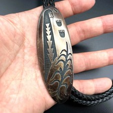 Vintage Hopi Manuel Karen Hoyungowa Native Kachina Cornstalk Silver Bolo 42
