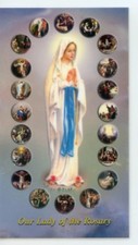MYSTERIES OF THE ROSARY - Laminated  Holy Cards.  QUANTITY 25 CARDS picture