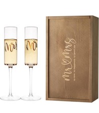 Mr And Mrs AW Bridal Champagne Flutes Boxed picture