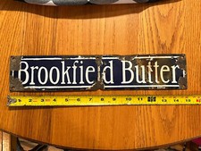 Brookfield Butter Original Porcelain Sign Blue White Kitchen Food Advertising picture