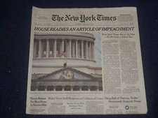 2021 JANUARY 9 NEW YORK TIMES - HOUSE PREPARES ARTICLE OF IMPEACHMENT picture