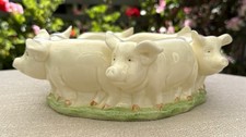 Vintage 1979 Vandor Ring of Pigs Ceramic Planter Bowl Japan Farmhouse Decor picture