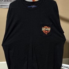 Harley-Davidson Cheyenne Wyoming Black T-Shirt Flames Size XL picture