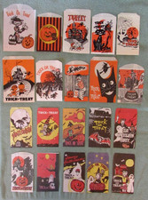20 VTG & Modern Halloween Paper Trick or Treat Candy Bag Lot Skull Vampire Witch picture