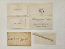 1870 antique WEDDING INVITATION norwalk ct H.C. YERGASON & KATE J. BARTLETT picture