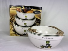 John Deere Everyday Gibson NIB 3 Piece Ceramic Nesting Mixing Bowl Set Complete picture
