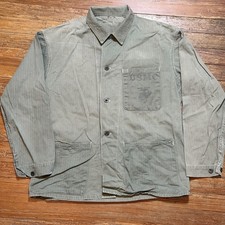 Vintage 40s USMC HBT Jacket P-41 WWII Stencil Utility Shirt Faded Two Tone picture