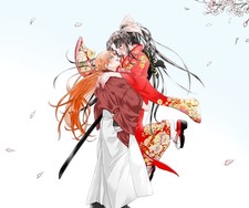 Rurouni Kenshin Himura Kamiya Kaoru Petals Couple Anime Poster 11x17in Wall Art picture