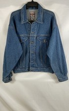Vintage 90s Looney Tunes Embroidered Warner Bros Denim Jacket WB Sz M picture