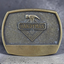 Handyman Club Of America Member Belt Buckle Solid Brass Vintage 1996 Pre-Owned picture