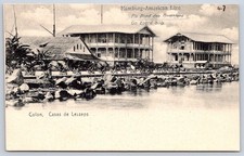 Antique Panama Postcard COLON Casas de Lesseps Panama Canal 1910 picture