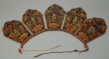 Tibet 18th Century Old Antique Buddhist Painted Mantra Tangka Buddha Crown Hat picture