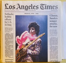 Prince Newspaper Los Angeles Times April 22 2016 Remembering Prince Purple Rain picture