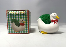 NOS Vintage Country Goose Scouring Pad Sponge Holder Ceramic Emson Unused in Box picture