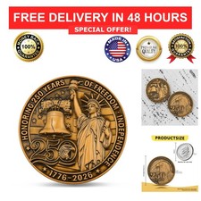 USA 250th Anniversary Challenge Coin 1776-2026 Bald Eagle Gold-Tone picture