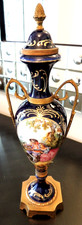 Antique French Gilt Bronze Mounted Hand Painted Porcelain Vase 14”  France picture