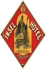 Konstanz Insel Hotel Poster - Germany Vintage Design, 1875 Reprint 🇩🇪🖼️ picture