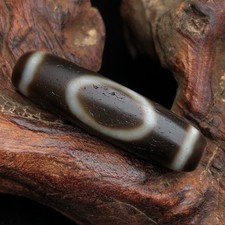 Ancient Tibetan Heaven＆Earth Dzi Bead Old Agate Amulet Pendant 38×10mm #C picture