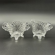 Vtg Cambridge Glass Clear Caprice Creamer and Sugar Bowl Set picture