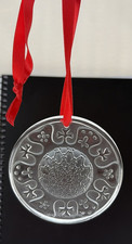 Vtg. LALIQUE ANASTASIA CRYSTAL CHRISTMAS ORNAMENT RED RIBBON 1997 NO BOX picture