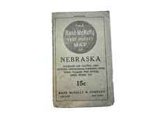 Antique Rand McNally Vest Index Pocket Map of Nebraska United States picture