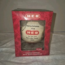 H-E-B 2014 Christmas Limited Edition First Store Ornament Kerrville Texas picture