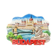 Parliament Building and Szechenyi Chain Bridge Budapest Hungary Fridge Magnet picture