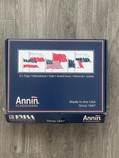 Annin Colonial Nyl-glo American Flag Gold Fringe Trim Military 3x5 picture