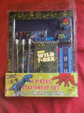 NEW SEALED Dinosaur 11 Piece Stationary Set School Elementary Kids Supples Draw picture