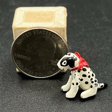 Vintage 1:12 Miniature Dollhouse Jointed Metal Dalmatian Puppy Dog Warwick? picture
